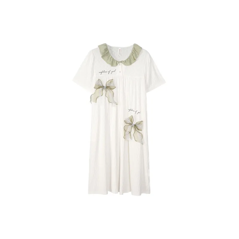 Song Qianya Nightgown Women's White-0