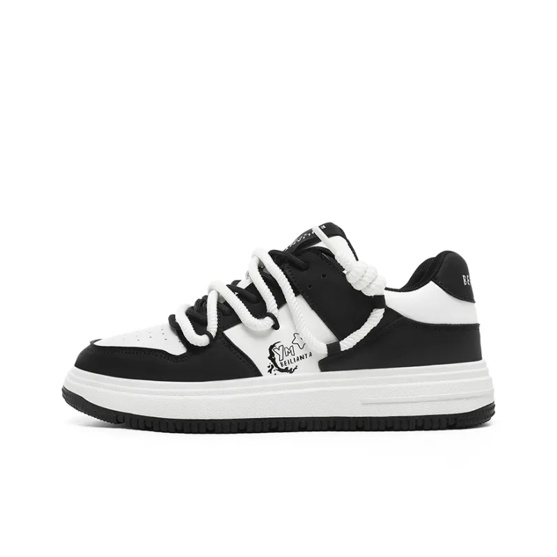 BEILIANYA Skateboard Shoes Unisex Low Top White/White Black/Moonlight Blue/Navy Blue/Mismatched/White Black All Over Print-20