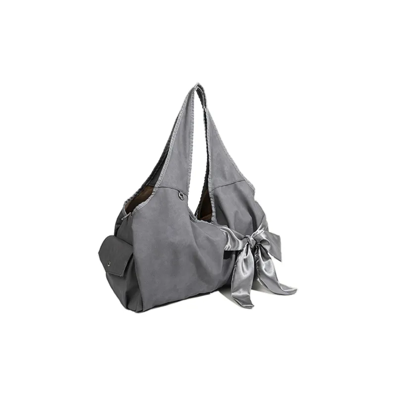 UNITE STAR PU Portable Tote Shoulder Bag Medium Size Women's Gray/Pink-1