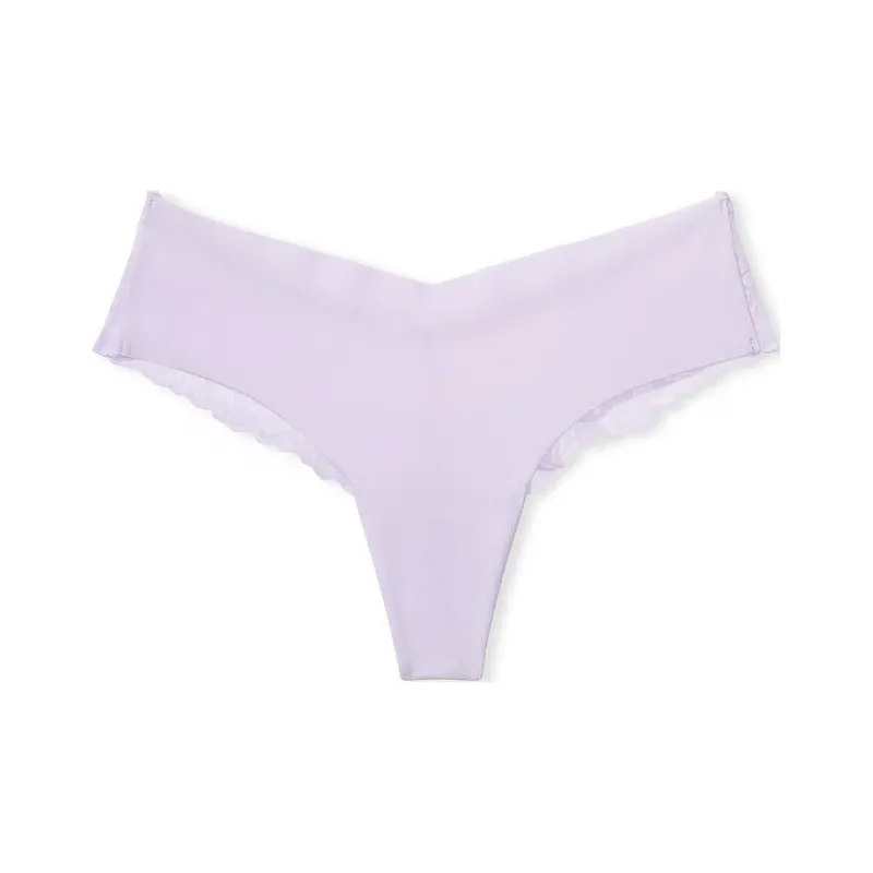 Victoria's Secret PINK NO-SHOW No-Show Cotton Thong Panty/Hope Lilac Underpants Women's 1 Pack Light Purple-0