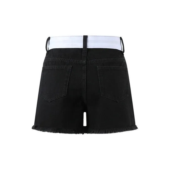 Three Quarters Casual Shorts Women's Black-2