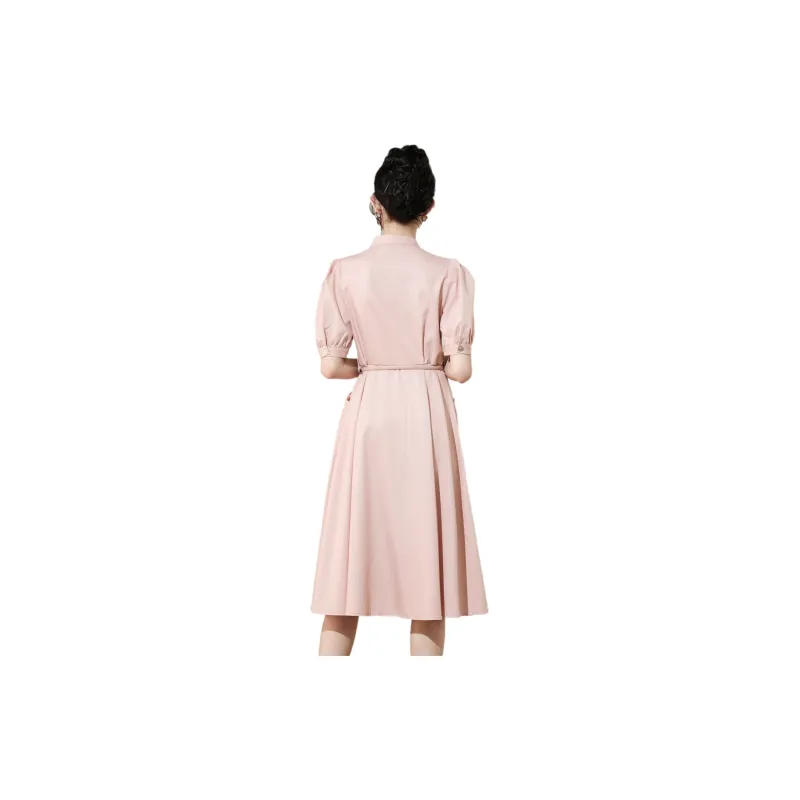 SMEN Short Sleeved Dress Women's Fairy Tale Pink-0