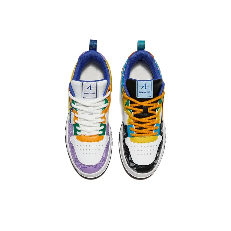 A1 Mismatched Shoes Coverage Balance Wear-Resistant Low-Top Skateboard Shoes Unisex-8