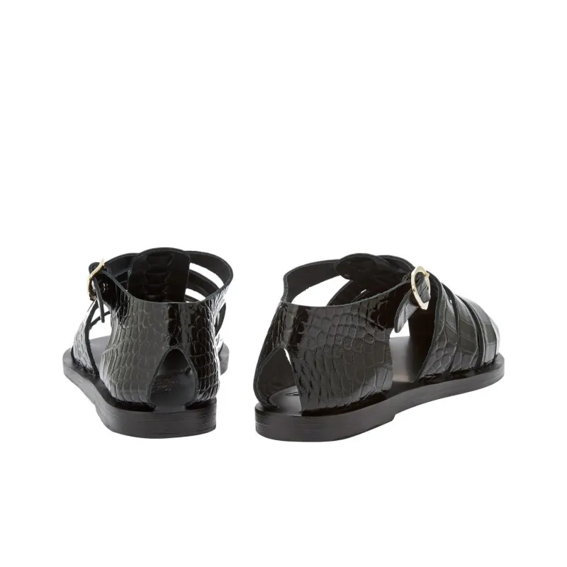 Ancient Greek Sandals Homeria Embossed-crocodile Sandals-4