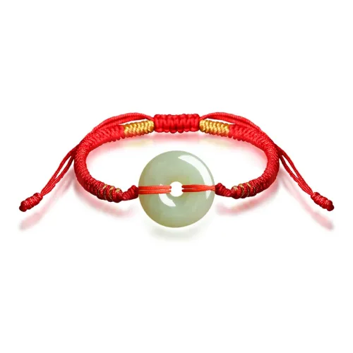 Cardamom Time Hetian Jade Bracelets Unisex Pale Greenish White Jade