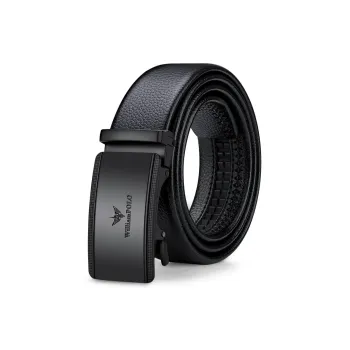 WilliamPOLO Top Grain Cow Leather Leather Belts Men's Black 3.5cm Width
