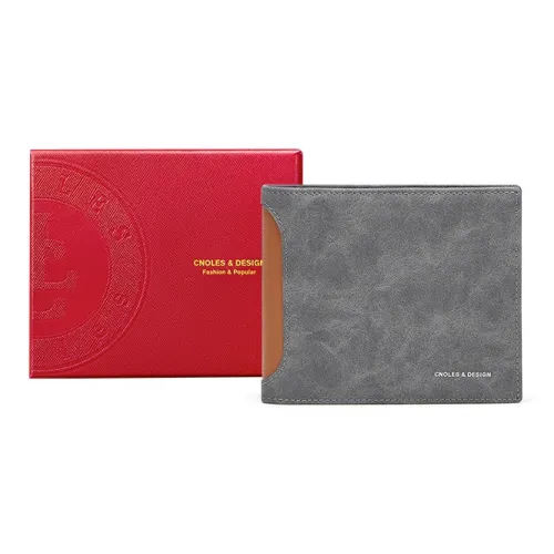 CNOLES Microfiber Coin Purse Small Size Men's Gray