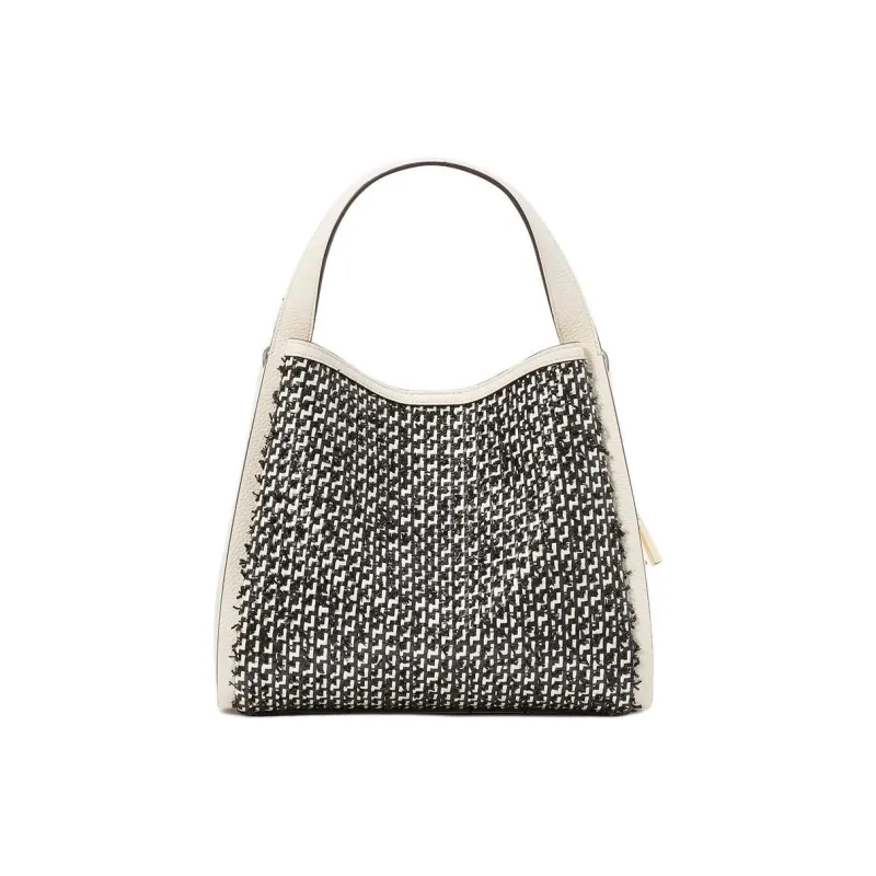 Kate Spade Knott Tweed Tote Bag Shopping Bag Handbag Shoulder Bag Crossbody Bag Medium Size Women's Sheepskin White-2