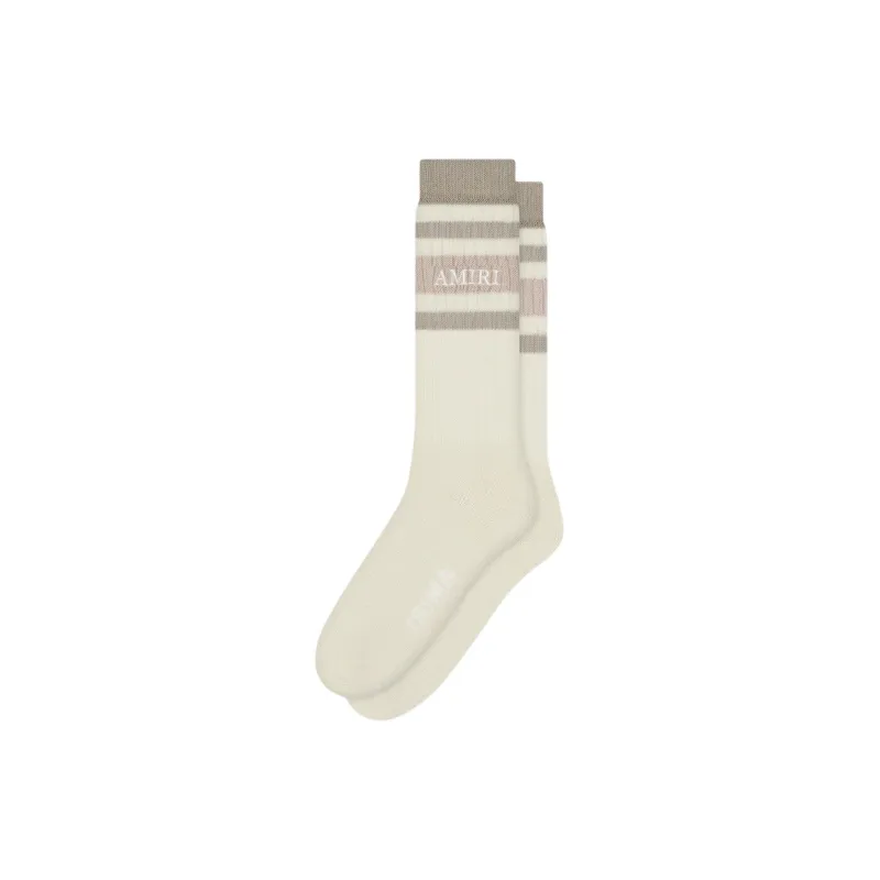 AMIRI Stack Stripe Chunky Sock Mid-Calf Socks Men's Seagrass Color-1