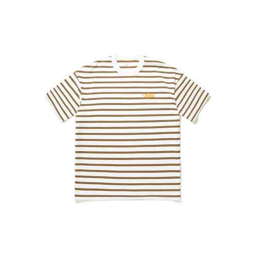 LiNing T-Shirts Men Standard White With Black Stripes Print