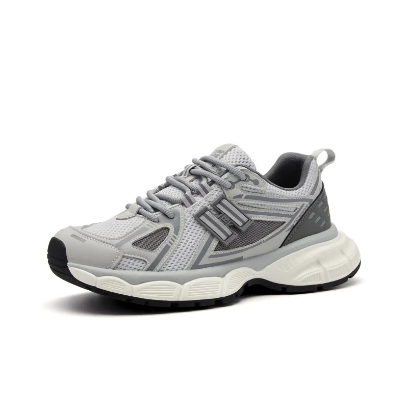 TRUMPPIPE Cushioning Lightweight Low Top Chunky Sneakers Men's Gray-1