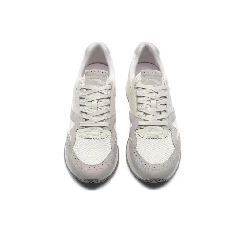 LI NING 1990 Classic Collection Slip Resistant And Breathable Low Top Running Shoes Men's White Gray-2