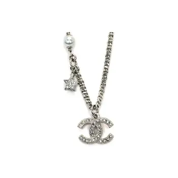 CHANEL Laces Pearl, Rhinestone Necklaces Women's