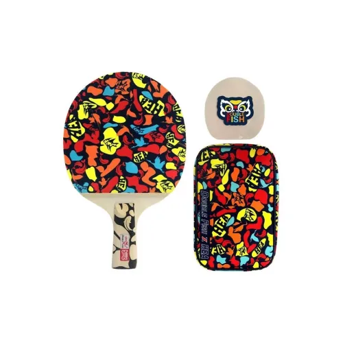 DOUBLEFISH x HEA Ping Pong Paddles Unisex Paulownia Basswood Sponge Orange/Yellow/Red Blue