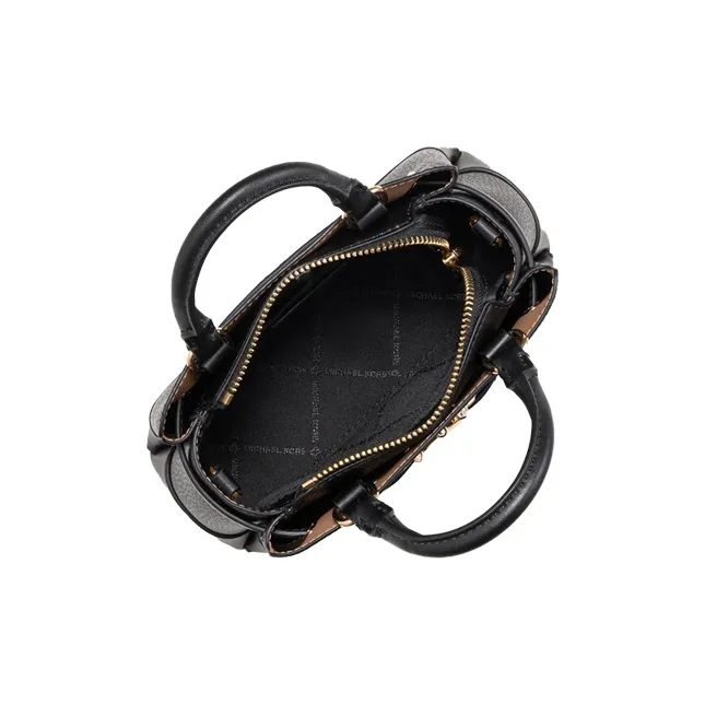 MICHAEL KORS Reed Leather Crossbody Bag, Handbag Mini Women's Pink/Black/Milk White/Leather Brown-14