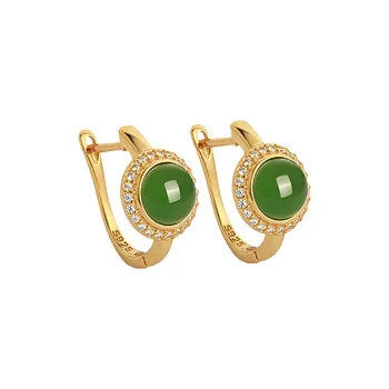 Xiaoyinjiang Hetian Jade Earrings Women's Jasper