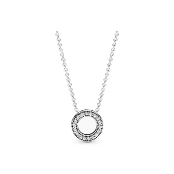 Pandora 925 Sterling Silver Necklaces Women's Silver/Pink