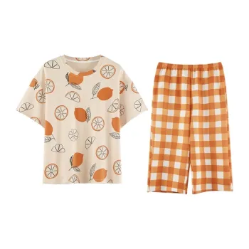 H YXIANG Pajama Set Women's Beige Yellow