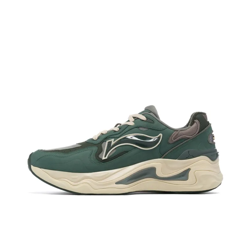 LI NING 1990 Lava Cushioned Slip Resistant Abrasion Resistant Low Top Casual Shoes Men's Jasper-0