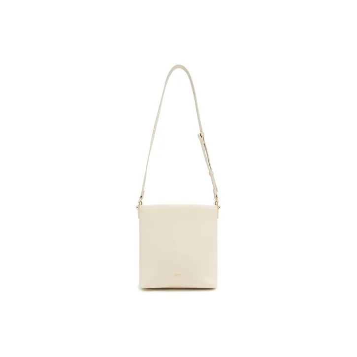 ELLE Cow Leather Crossbody Bag Regular Women's Black/Ivory White-8