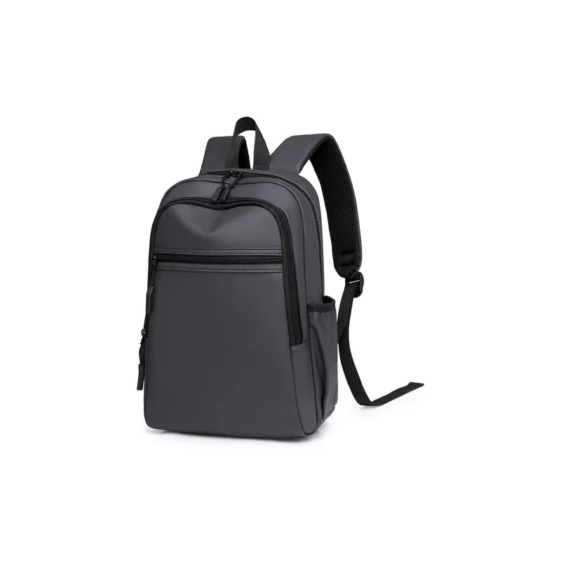 KINGSONS PU Backpack Men's Gray/Black/Green-1