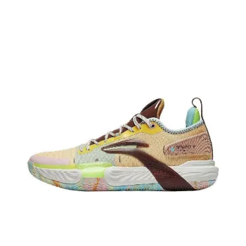 LiNing Speed 9 Premium BOOM Technology Wear Resistant Low Top Basketball Shoes Men's Yellow Brown Blue