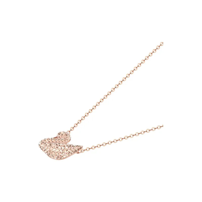 Swarovski Rose Gold Tone Plated Swan Necklaces Women's Rose Gold-2