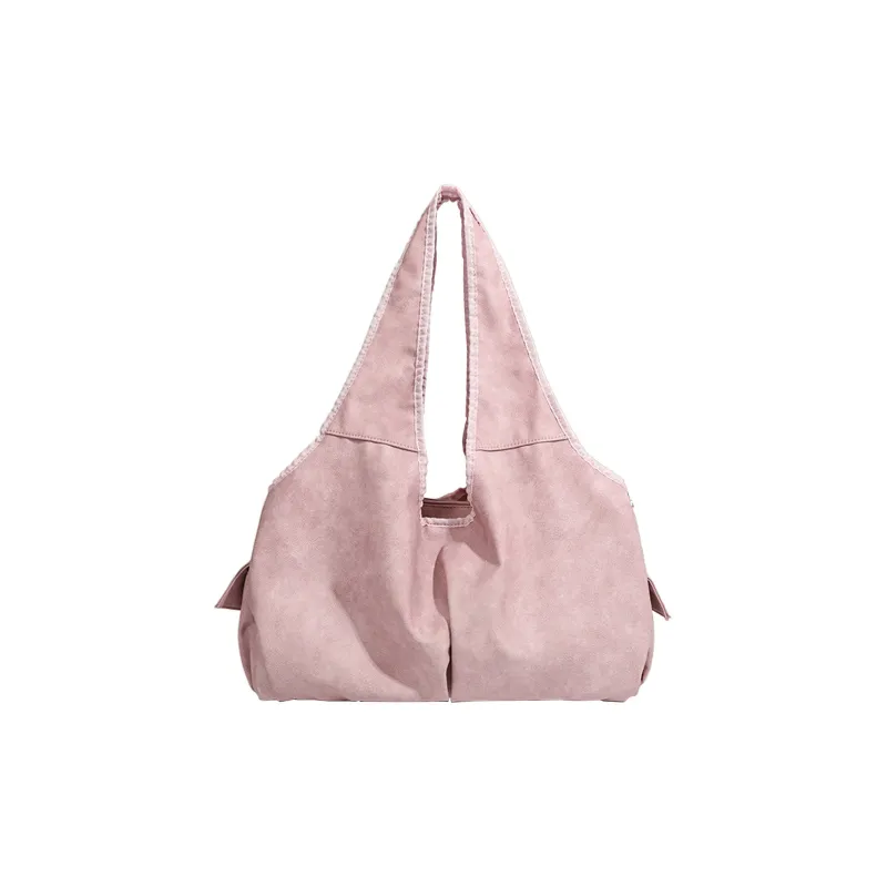 UNITE STAR PU Portable Tote Shoulder Bag Medium Size Women's Gray/Pink-8