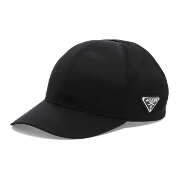 PRADA Recycled Nylon Baseball Caps Men's Black