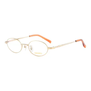 SEIKO Metal Oval Eyeglass Frames Women's Gold/Pink/Silver