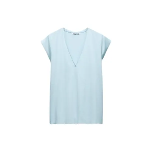 ZARA T-Shirts Women's Light Blue