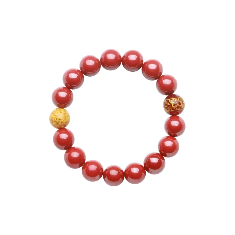 Reiki Reconstructed Cinnabar Bracelets Unisex-0