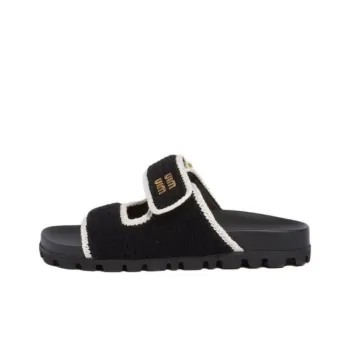 MIU MIU Slide Slippers Women's Black