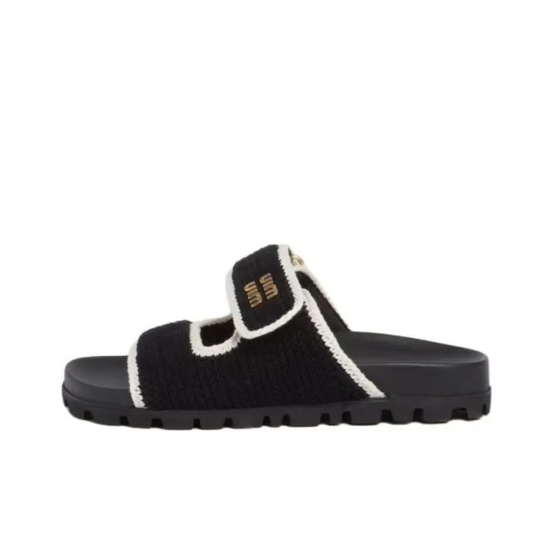 MIU MIU Slide Slippers Women's Black-0