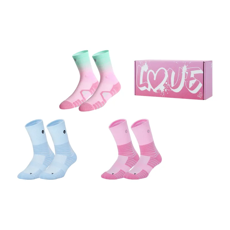 VEIDOORN Basketball Socks Unisex Gift Box Set Pink Blue-11