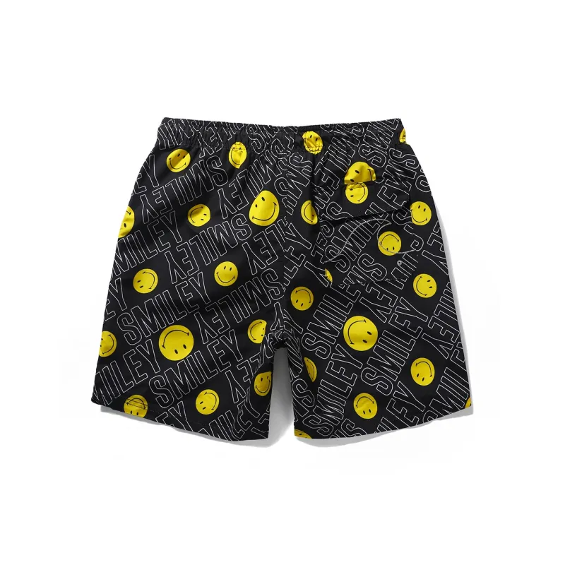 GAILANG Beach Shorts Men All Over Print Smiley Face-1