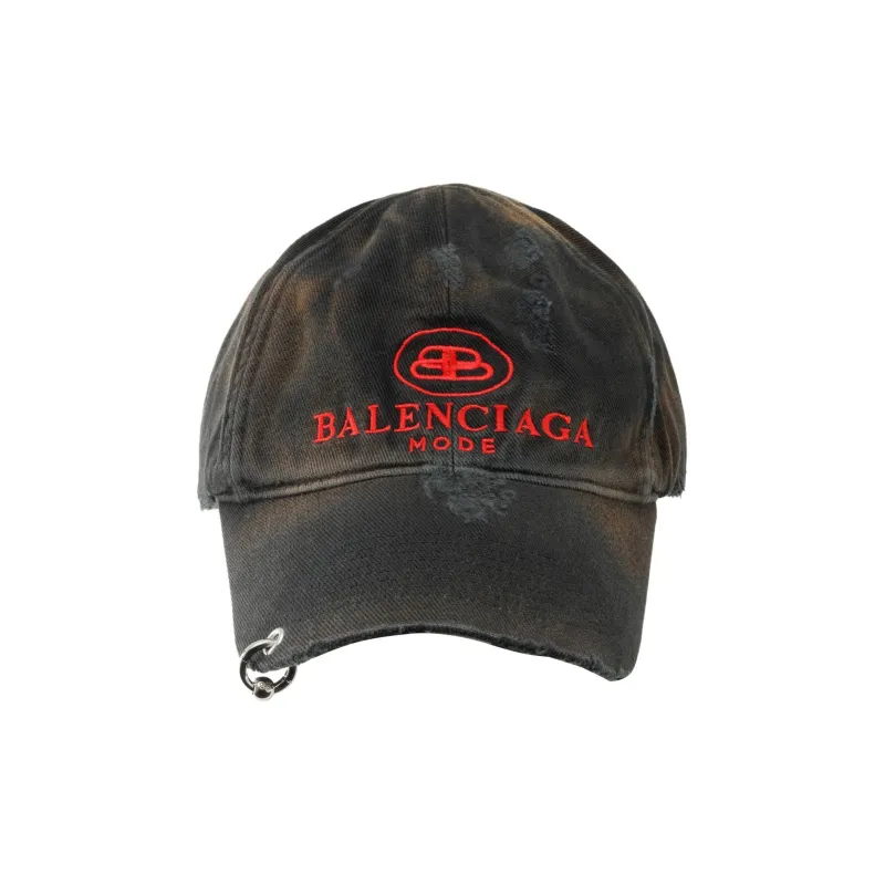 Balenciaga Bb Mode Destroyed Piercing Baseball Cap-1