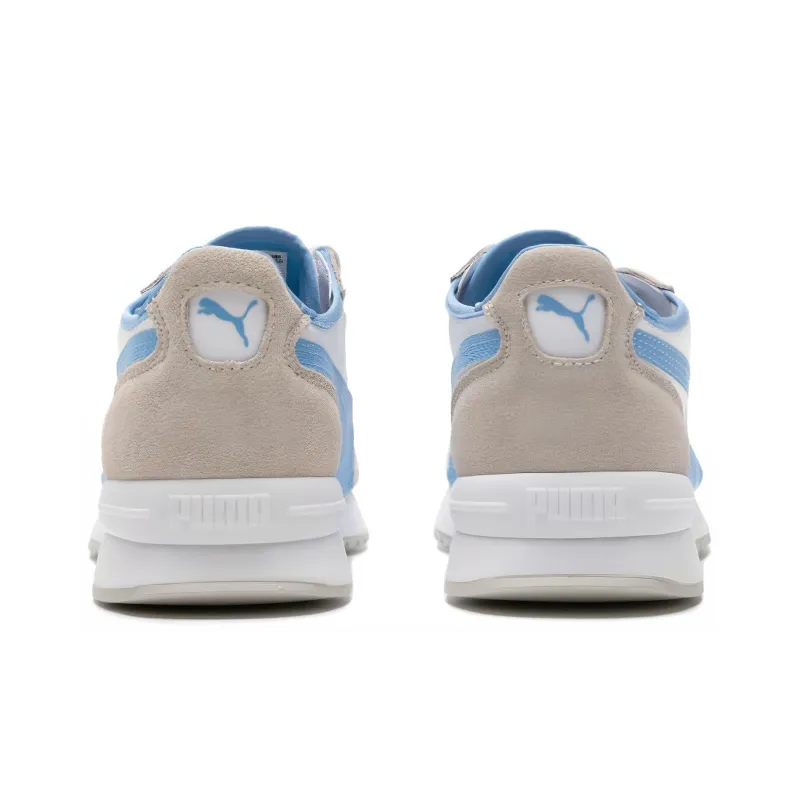 PUMA R78 Neon Durable Breathable Low Top Casual Shoes Unisex White Blue-2