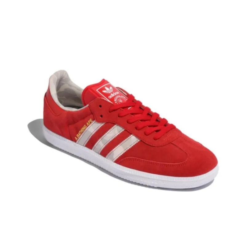 Adidas Samba Low X A Bathing Ape Red-2