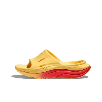 HOKA ONE ONE Ora Recovery Slide 3 Abrasion-Resistant Slide Slippers Unisex Yellow Red