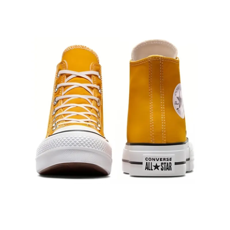 Converse All Star Lift Anti Slip Wear Resistant High Top Canvas Shoes Women's Yellow-4