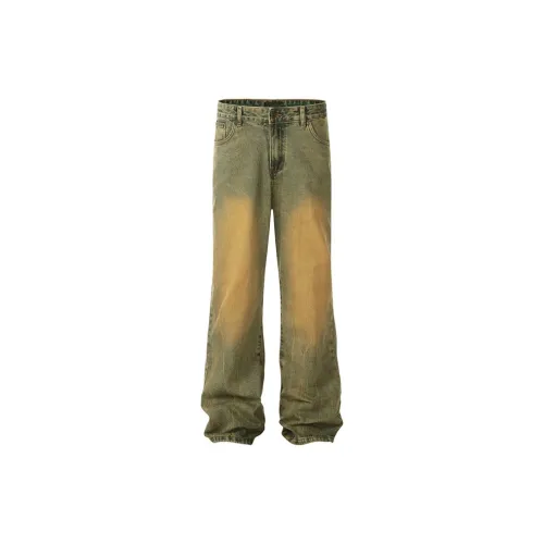 F.K.V.A Jeans Unisex Washed Old Yellow Mud