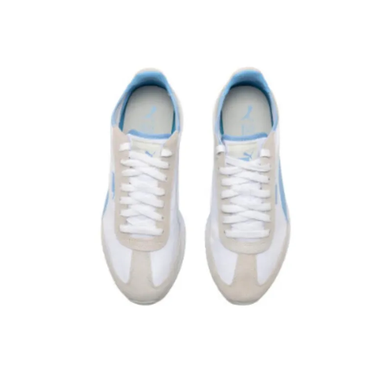 PUMA R78 Neon Durable Breathable Low Top Casual Shoes Unisex White Blue-3