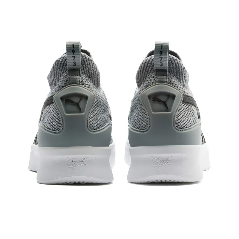 PUMA Clyde Court Core Slip Resistant, Abrasion Resistant, Lightweight Mid Top Basketball Shoes Men's Light Gray-4