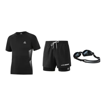 PEAK Swimming Sets Polyester Elastane Cycling On The Beach Men's Black