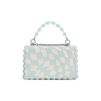 CHARLES&KEITH Fabric With Polyurethane Synthetic Leather One Shoulder Handbag Regular Women's Light Blue/Mint Green