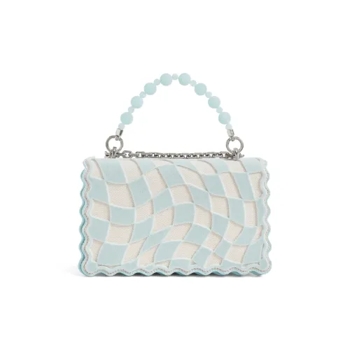 CHARLES&KEITH Fabric With Polyurethane Synthetic Leather One Shoulder Handbag Regular Women's Light Blue/Mint Green