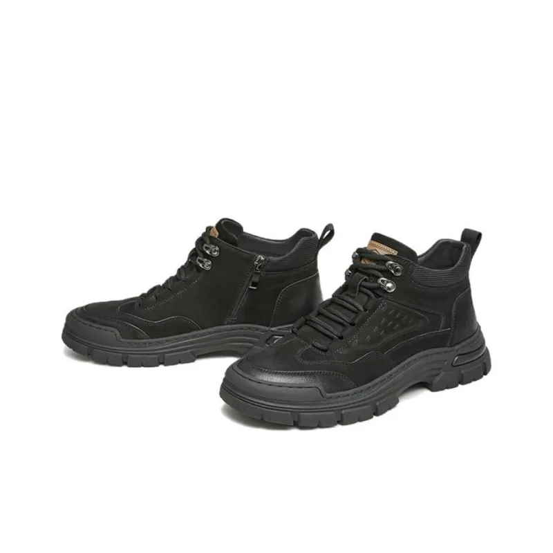 TATA Men's Casual Shoes Men High Top Black-14
