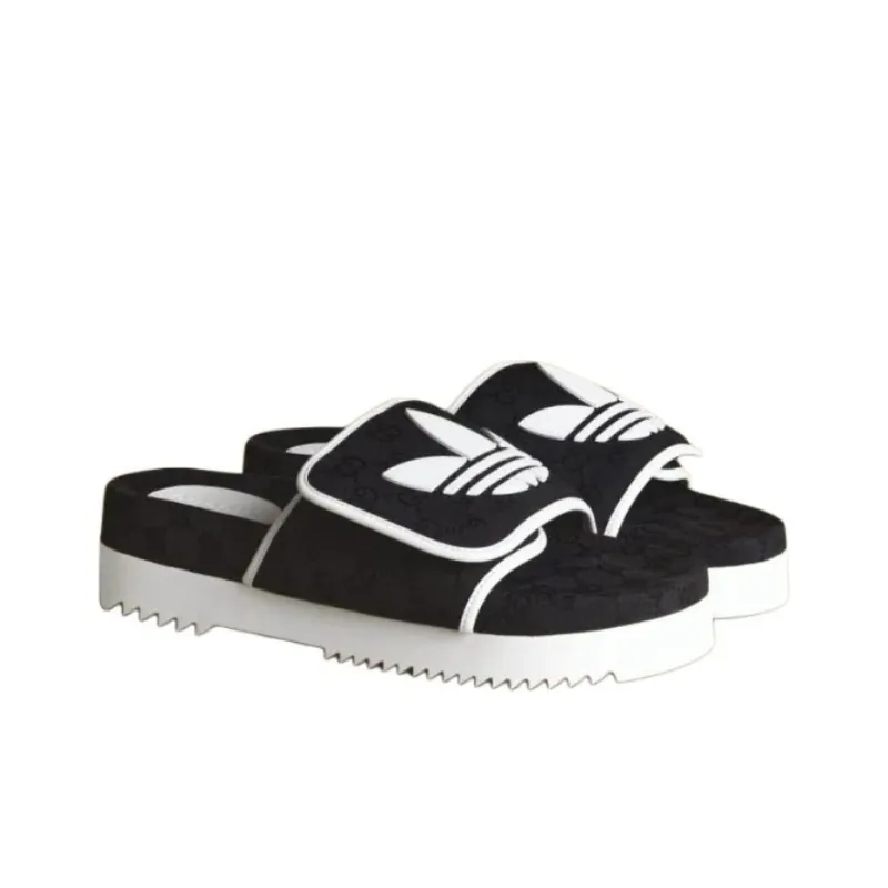 Adidas Gucci X Slide Sandal 'Black Gg Monogram'-4