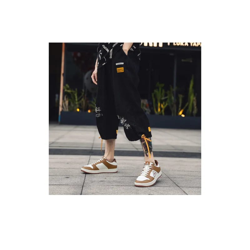 PEAK Skateboard Shoes Men Low Top Beige-5